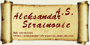 Aleksandar Strainović vizit kartica